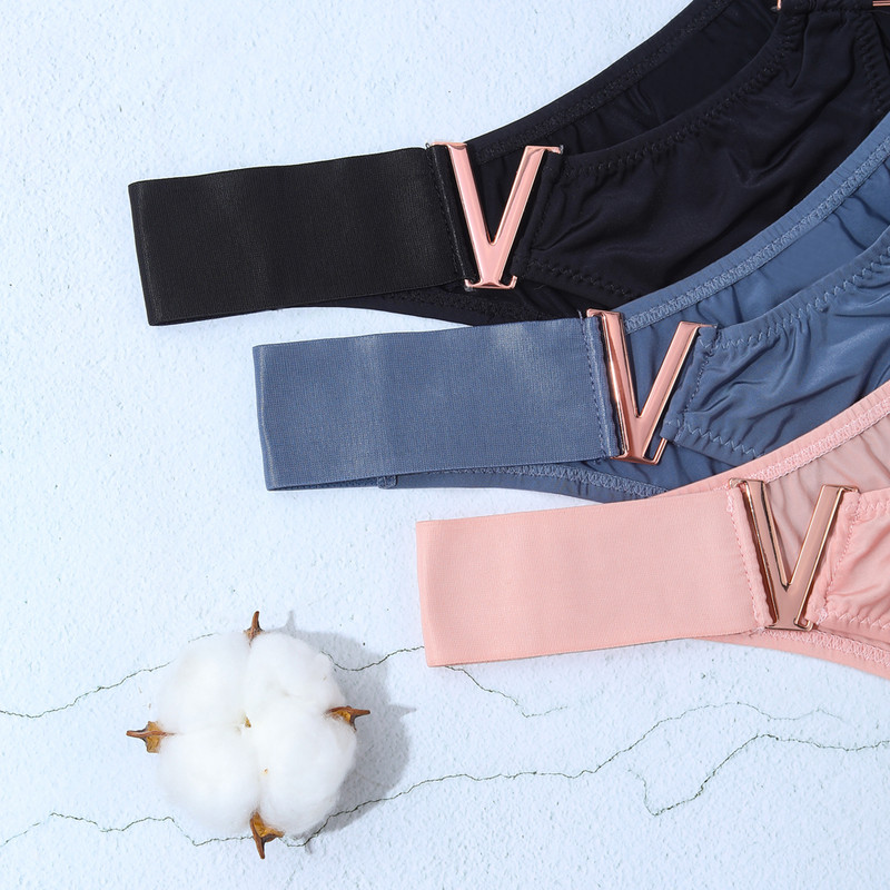 Módne sexy bezšvové dámske nohavičky s nízkym pásom, tangá v tvare V, kovové dekoračné nohavičky, bikiny, nohavičky s vysokým pásom, dámske spodné prádlo