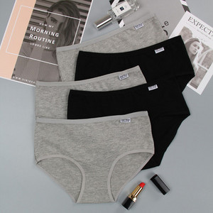 5 ks/sada jednofarebných nohavičiek pre ženy, dievčenské slipy, bavlnené veľké veľkosti, sexy spodná bielizeň, nohavičky, intímne dámske spodné prádlo