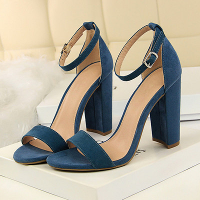 Ljeto 2022., veće veličine 34-43, ženske sandale na visoku petu od 9,5 cm, klasične cipele s platformom, debele ženske bordo žute gole cipele