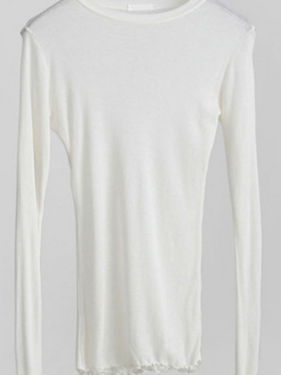 Tricou simplu de înaltă calitate, tricou pentru femei din bumbac elastic, de bază, Topuri casual pentru femei, cu mânecă lungă, tricou subțire, sexy, transparent