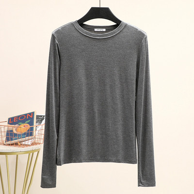 Modalna jednobojna osnovna majica kratkih rukava s O izrezom i dugim rukavima Ženske jesenske majice s donjim dijelom Majica s kratkim rukavima Potkošulja veće veličine