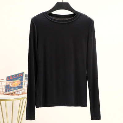 Modalna jednobojna osnovna majica kratkih rukava s O izrezom i dugim rukavima Ženske jesenske majice s donjim dijelom Majica s kratkim rukavima Potkošulja veće veličine