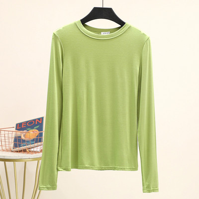 Modalna jednobojna osnovna majica kratkih rukava s O izrezom i dugim rukavima Ženske jesenske majice s donjim dijelom Majica s kratkim rukavima Potkošulja veće veličine