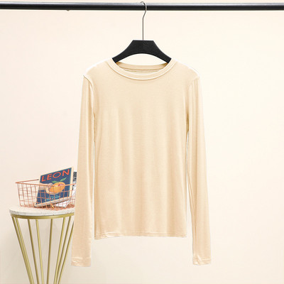 Modalna jednobojna osnovna majica kratkih rukava s O izrezom i dugim rukavima Ženske jesenske majice s donjim dijelom Majica s kratkim rukavima Potkošulja veće veličine