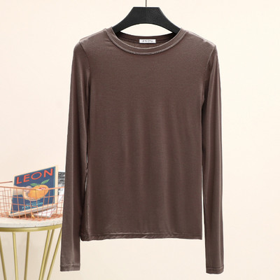 Modalna jednobojna osnovna majica kratkih rukava s O izrezom i dugim rukavima Ženske jesenske majice s donjim dijelom Majica s kratkim rukavima Potkošulja veće veličine