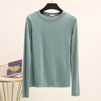 Modalna jednobojna osnovna majica kratkih rukava s O izrezom i dugim rukavima Ženske jesenske majice s donjim dijelom Majica s kratkim rukavima Potkošulja veće veličine