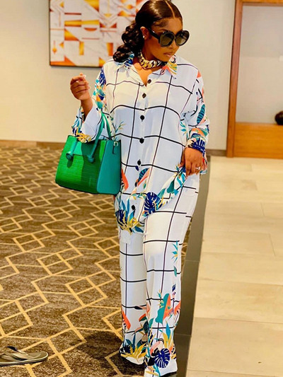 Dámska 2-dielna súprava, leto, jeseň, košeľa s dlhým rukávom, blúzka, top a nohavice, obleky, outfity, módne kancelárske dámske zodpovedajúce súpravy