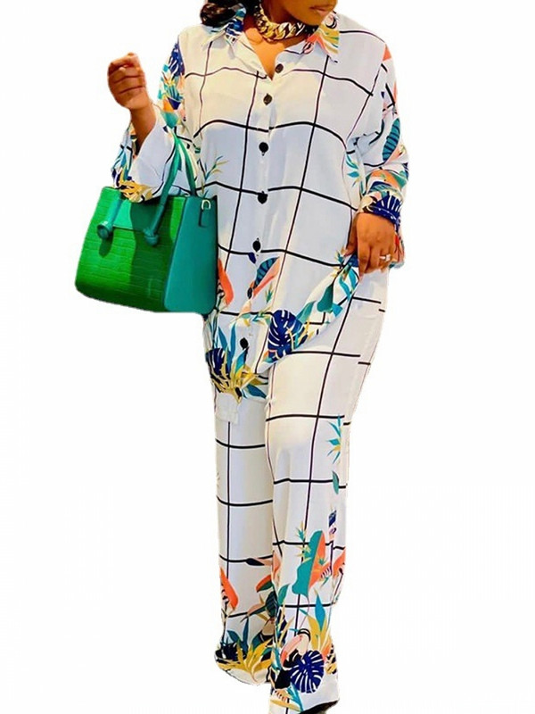 Dámska 2-dielna súprava, leto, jeseň, košeľa s dlhým rukávom, blúzka, top a nohavice, obleky, outfity, módne kancelárske dámske zodpovedajúce súpravy