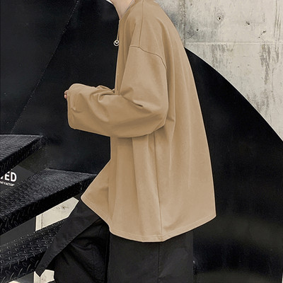 100% pamuk 2022. Proljetna nova majica dugih rukava Ženska osnovna majica prekoračenih majica Ženska ležerna ženska majica s O-izrezom US veličina