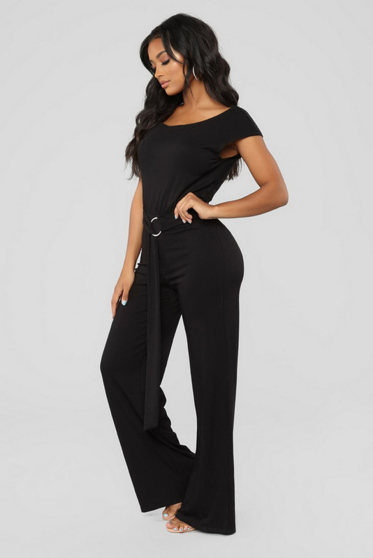 Ljetna moda širokih nogavica Elegantni kombinezoni Crni uredski kombinezoni kratkih rukava Ležerne široke kombinezone za igru za žene Combinaison Femme