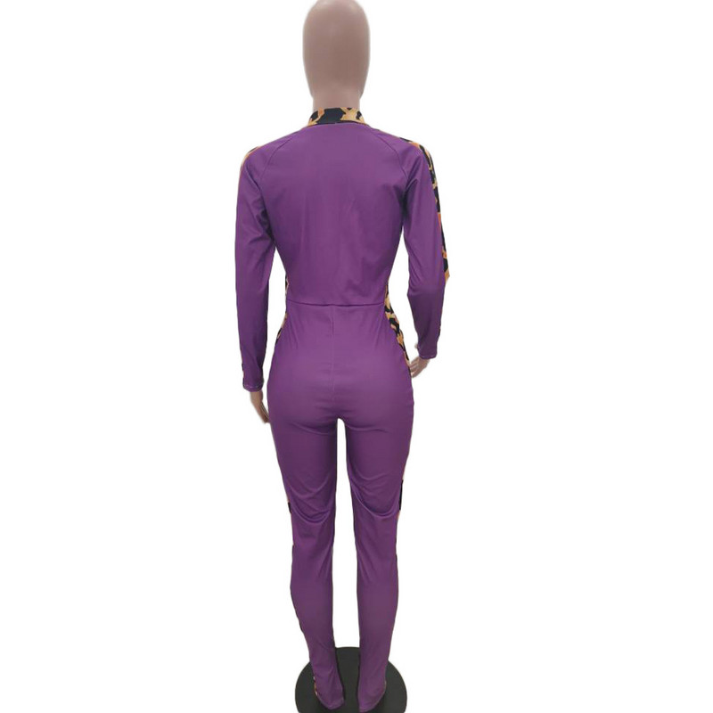 BKLD Salopetă cu mânecă lungă cu mânecă lungă, mov, sexy, mov