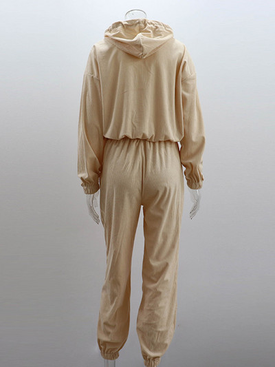 Sportske majice s kapuljačom Tajice Odijelo Ženske jesenske majice dugih rukava od samta Hlače visokog struka Komplet od 2 komada Jednobojna ležerna ženska odijela 2023.