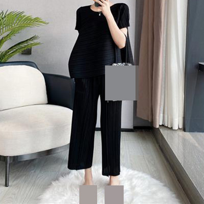 Pantaloni cămașă ținute de seară concert femei clasice plisate Marime mare Coreea de lux șic Pantaloni eleganti din două piese Set costum de petrecere