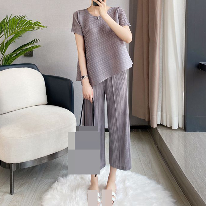 Pantaloni cămașă ținute de seară concert femei clasice plisate Marime mare Coreea de lux șic Pantaloni eleganti din două piese Set costum de petrecere