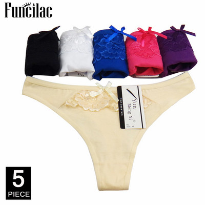 Roztomilé mačacie tangá, dámske sexy čipkované tangá, bavlnené bikiny, nohavičky s mačiatkami, spodná bielizeň, 5 ks/sada