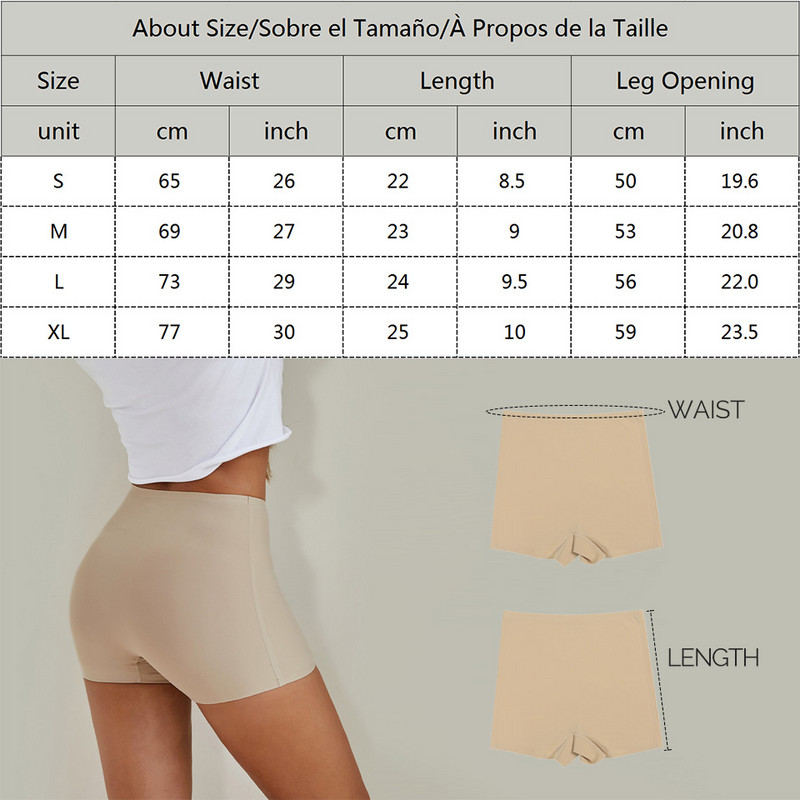 Zaštitne kratke hlače Hlače Ženske bešavne zaštitne kratke hlače visokog struka ispod suknje Ledeno svilene prozračne gaćice Boksačice Donje rublje