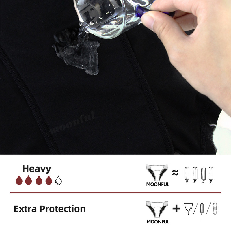 4-slojne vrlo bogate bambusove gaćice za menstruaciju za jake ženske menstrualne gaćice preko noći s visokim strukom za razdoblje donjeg rublja