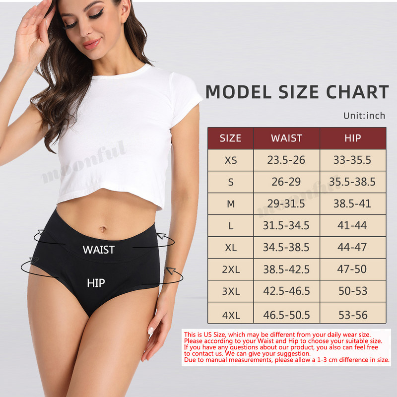 4-slojne vrlo bogate bambusove gaćice za menstruaciju za jake ženske menstrualne gaćice preko noći s visokim strukom za razdoblje donjeg rublja