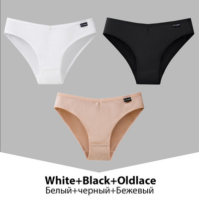 Chiloți din bumbac pentru femei, 3 bucăți, lenjerie de corp pentru femeie, culoare uni, chiloți, chiloți din bumbac, lenjerie M-4XL