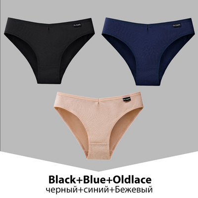 Chiloți din bumbac pentru femei, 3 bucăți, lenjerie de corp pentru femeie, culoare uni, chiloți, chiloți din bumbac, lenjerie M-4XL