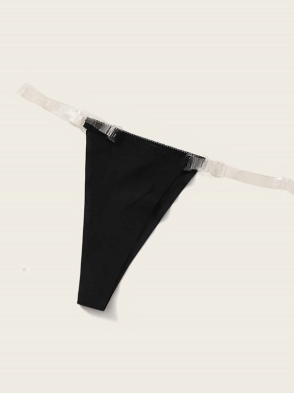 1/2 buc. Chiloți sexy pentru femei, curea transparentă, tanga din nailon, cu șnur în V, fără sudură, chiloți cu spate în T, lenjerie de corp Bikini pentru femei