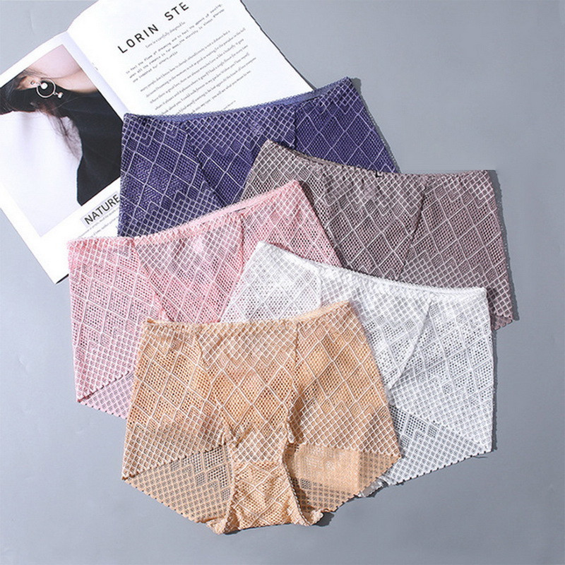 2023 Moda Femei Lenjerie de corp Chiloți Sexy Dantela Lenjerie Femei Short Taie Înaltă Slip Mesh Plus Size Chiloți