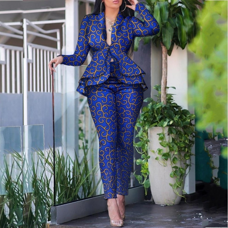 Dvodijelni set Ženska majica dugih rukava s jednobojnim dizajnom i uskim pencil hlačama Ženska jesensko-zimska odjeća