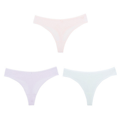 3PCS G-string gaćice Pamučno žensko donje rublje Seksi gaćice Jednobojne prugaste tange Žensko prozračno donje rublje