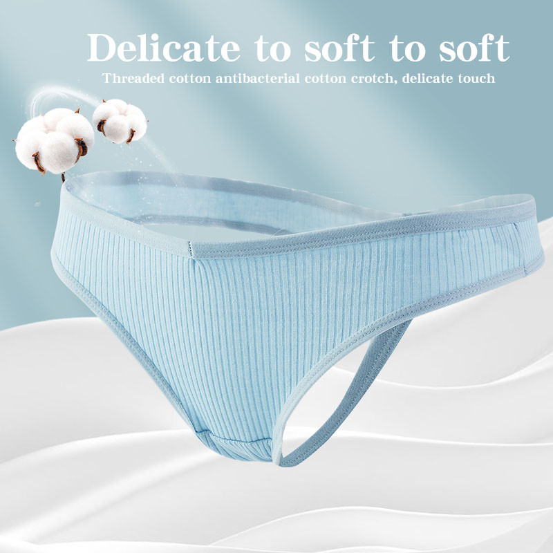 3PCS G-string gaćice Pamučno žensko donje rublje Seksi gaćice Jednobojne prugaste tange Žensko prozračno donje rublje