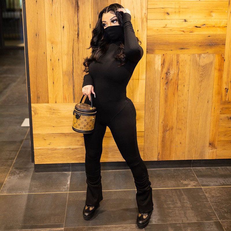 BKLD Ženska odjeća, modna uska dolčevita s dugim rukavima, jednodijelne hlače, kombinezoni, jednodijelne hlače, jesen, zima 2022.