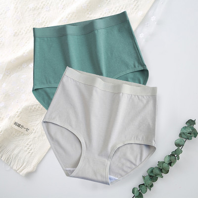 FallSweet 2 buc/lot Chiloți cu talie înaltă pentru femei Lenjerie de corp din bumbac Culoare uni Chiloți confortabili Lenjerie de dimensiuni mari трусы