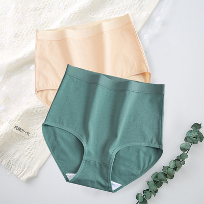 FallSweet 2 buc/lot Chiloți cu talie înaltă pentru femei Lenjerie de corp din bumbac Culoare uni Chiloți confortabili Lenjerie de dimensiuni mari трусы