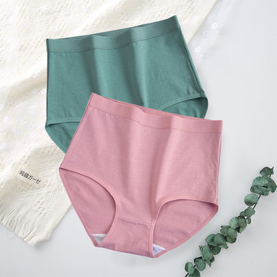 FallSweet 2 buc/lot Chiloți cu talie înaltă pentru femei Lenjerie de corp din bumbac Culoare uni Chiloți confortabili Lenjerie de dimensiuni mari трусы