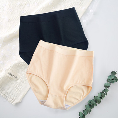 FallSweet 2 buc/lot Chiloți cu talie înaltă pentru femei Lenjerie de corp din bumbac Culoare uni Chiloți confortabili Lenjerie de dimensiuni mari трусы