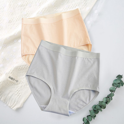 FallSweet 2 buc/lot Chiloți cu talie înaltă pentru femei Lenjerie de corp din bumbac Culoare uni Chiloți confortabili Lenjerie de dimensiuni mari трусы