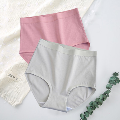 FallSweet 2 buc/lot Chiloți cu talie înaltă pentru femei Lenjerie de corp din bumbac Culoare uni Chiloți confortabili Lenjerie de dimensiuni mari трусы