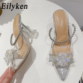 Eilyken Crystal Clear Ženske cipele na visoku petu 2023. Nova moda PVC prozirna striptizeta Ženske cipele Mule papuče