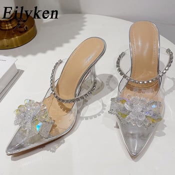 Eilyken Crystal Clear ψηλοτάκουνα γυναικείες αντλίες 2023 Νέα μόδα PVC διαφανές stripper Γυναικεία παπούτσια Mules παντόφλα