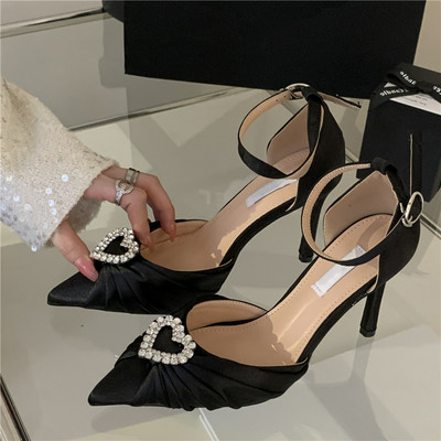 Eilyken Nové módne dámske sandále na vysokých podpätkoch s prackou, popruhom na párty, ples, striptérky, jehlové dámske topánky