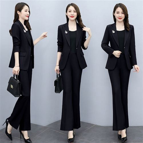Ținută Pantaloni cu picioare late Blazer și 2 seturi de pantaloni pentru femei Set două piese alb Pantaloni pentru femei Formal Business Sexy Classy Xxl D