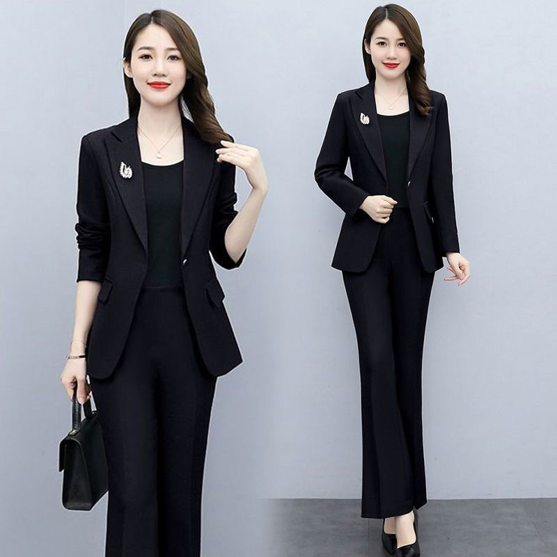 Ținută Pantaloni cu picioare late Blazer și 2 seturi de pantaloni pentru femei Set două piese alb Pantaloni pentru femei Formal Business Sexy Classy Xxl D