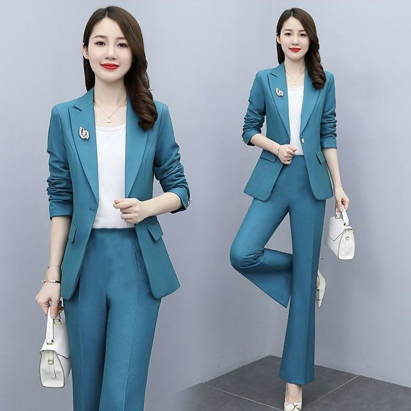 Ținută Pantaloni cu picioare late Blazer și 2 seturi de pantaloni pentru femei Set două piese alb Pantaloni pentru femei Formal Business Sexy Classy Xxl D