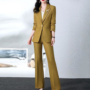 2023 Άνοιξη και Φθινόπωρο Νέα Μόδα παλτό παντελόνι με σακάκι δύο τεμαχίων Κομψό γυναικείο κοστούμι σακάκι παντελόνι σετ γυναικεία ρούχα