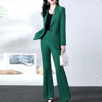 2023 Άνοιξη και Φθινόπωρο Νέα Μόδα παλτό παντελόνι με σακάκι δύο τεμαχίων Κομψό γυναικείο κοστούμι σακάκι παντελόνι σετ γυναικεία ρούχα