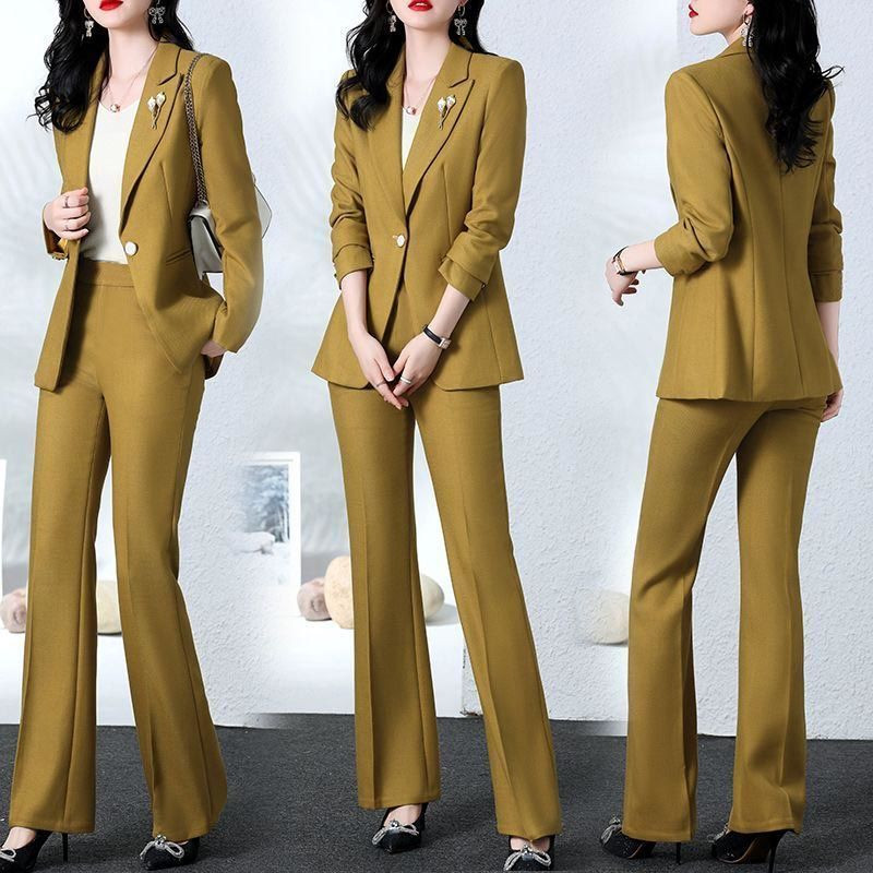 2023 Άνοιξη και Φθινόπωρο Νέα Μόδα παλτό παντελόνι με σακάκι δύο τεμαχίων Κομψό γυναικείο κοστούμι σακάκι παντελόνι σετ γυναικεία ρούχα
