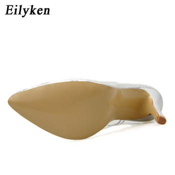 Eilyken Секси есенни сребърни PVC прозрачни дамски помпи с остри пръсти от перспекс, прозрачни тънки сватбени обувки на висок ток Размер 35-42