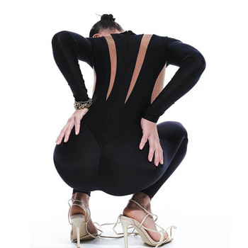 BKLD Γυναικεία Ρούχα με στρογγυλή λαιμόκοψη μακρυμάνικο συνονθύλευμα μακρύ παντελόνι Bodycon ολόσωμη φόρμα Μαύρη Άνοιξη και Καλοκαίρι 2023 Νέα άφιξη