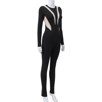 BKLD Γυναικεία Ρούχα με στρογγυλή λαιμόκοψη μακρυμάνικο συνονθύλευμα μακρύ παντελόνι Bodycon ολόσωμη φόρμα Μαύρη Άνοιξη και Καλοκαίρι 2023 Νέα άφιξη