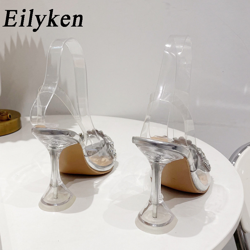 Dámske sandále Eilyken Street Style so špicatou špičkou, sexy, číre, plexisklové, vysoké podpätky, dizajnérske, svadobné, banketové, sandále