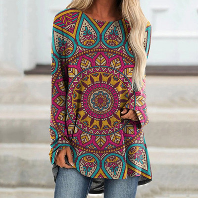 Dámske tričko s potlačou pávieho peria, dámske módne tričká s dlhým rukávom, tričká s estetickým vzorom, dámske oblečenie, veľkosť S-5XL